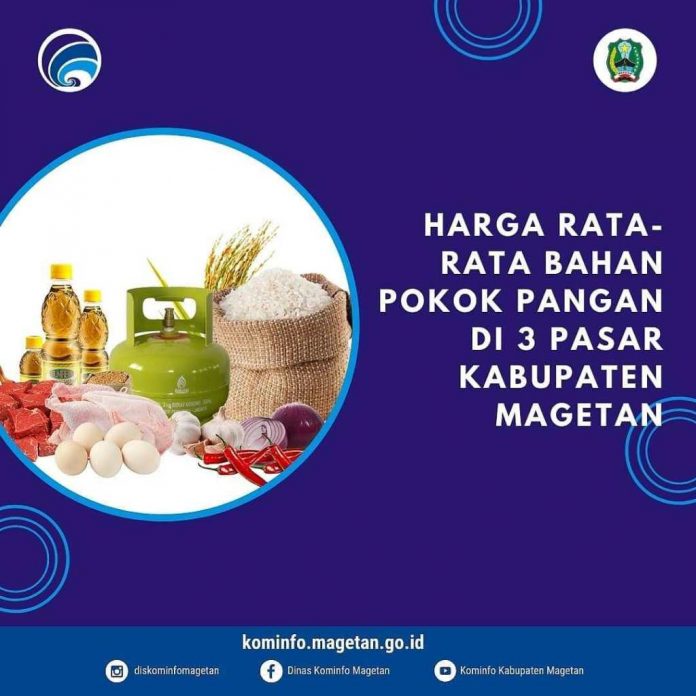 HARGA BAHAN POKOK DI 3 PASAR DIKABUPATEN MAGETAN – Dinas