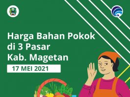 HARGA BAHAN POKOK DI 3 PASAR KABUPATEN MAGETAN Tanggal 17 Mei 2021 – Dinas Komunikasi dan Informatika Kab. Magetan