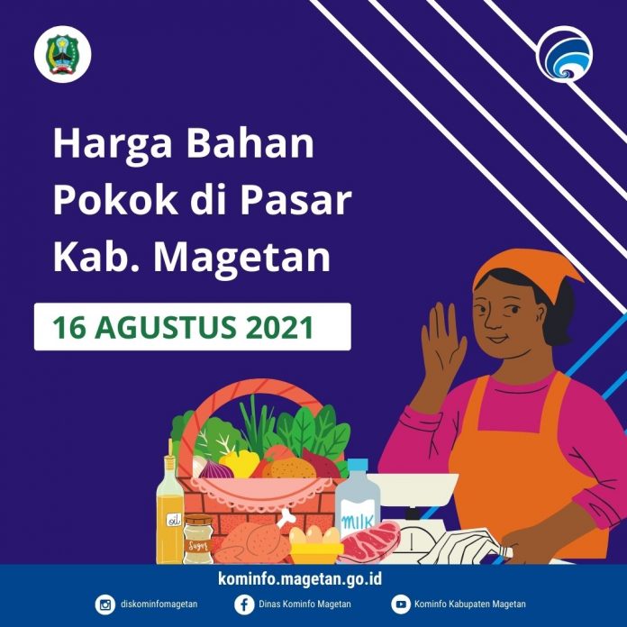 HARGA BAHAN POKOK DI 3 PASAR KABUPATEN MAGETAN – Dinas