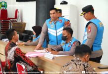 Kapolres Magetan Memantau Langsung Kegiatan Pendaftaran Calon Peserta Penerimaan personil Polri tahun 2023