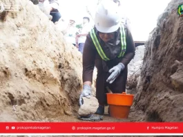 Peletakan Batu Pertama Rehabilitasi Pospol Sarangan Polres Magetan tahun 2025