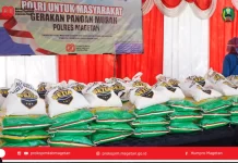 Polres Magetan Bersama Bulog Gelar Gerakan Pangan Murah Serentak