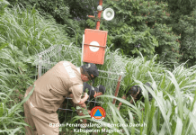 BPBD Magetan Lakukan Pembersihan dan Pengecekan EWS di Wilayah Kecamatan Poncol