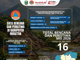 BPBD Kabupaten Magetan Catat 16 Kejadian Bencana dan Peristiwa Selama Mei 2026