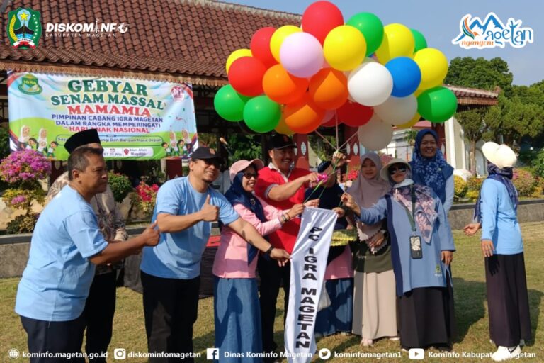 Ratusan Siswa Padati Alun-Alun, Ikuti Gebyar Senam Mamamia IGRA Magetan